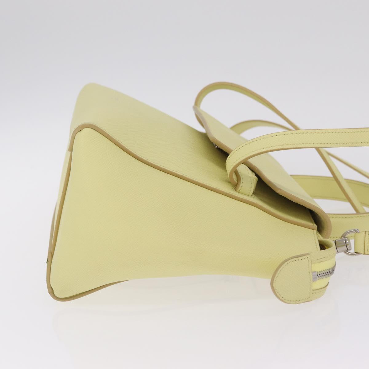 CELINE Belt Bag Hand Bag Leather 2way Yellow Silver Auth 210995V