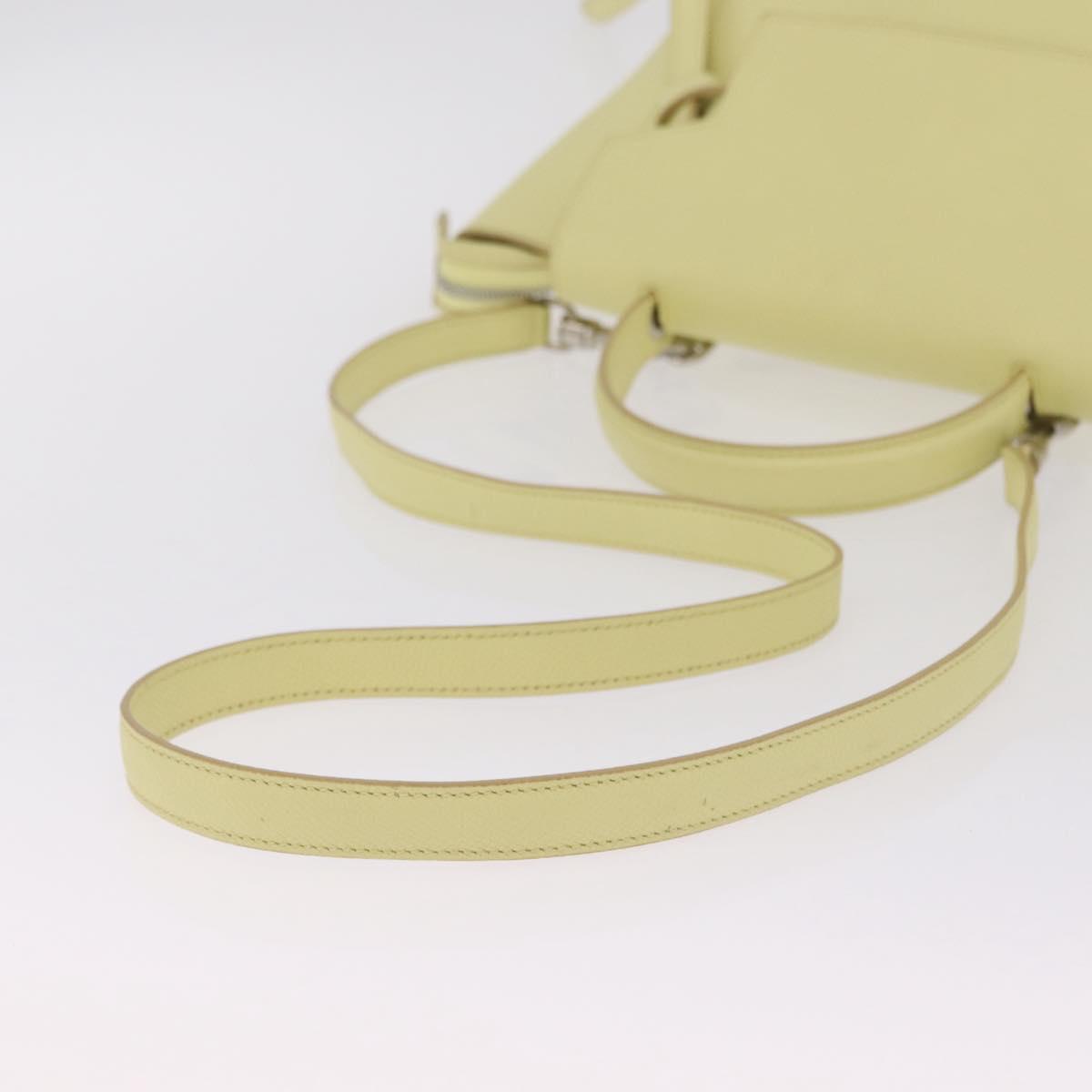 CELINE Belt Bag Hand Bag Leather 2way Yellow Silver Auth 210995V