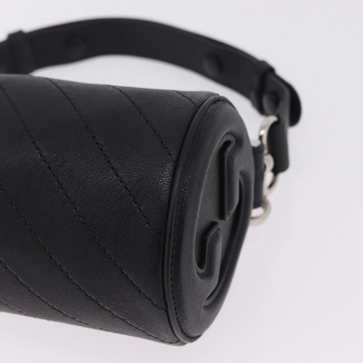 GUCCI Blondy Shoulder Bag Leather Black Silver 700170 Auth 210996V