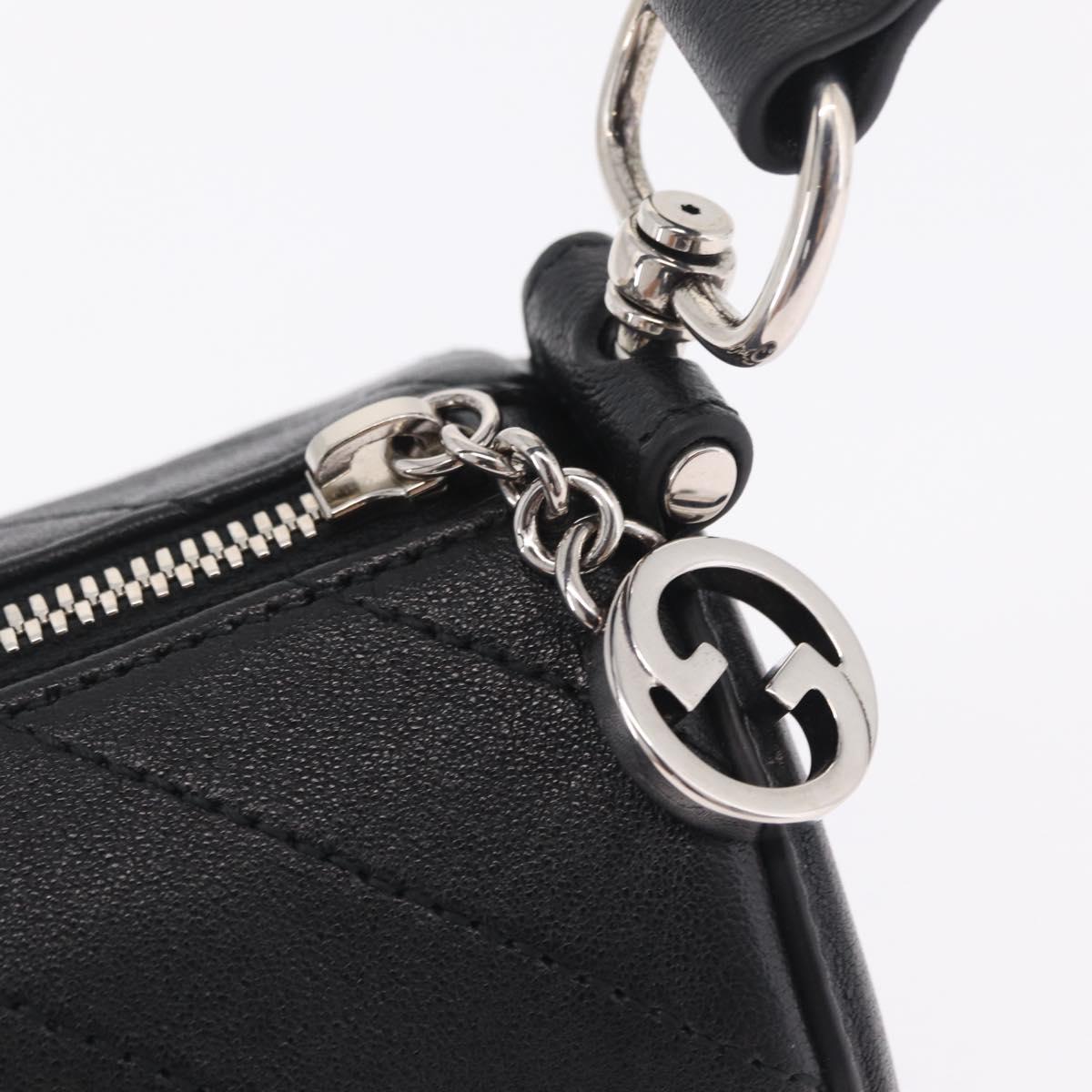 GUCCI Blondy Shoulder Bag Leather Black Silver 700170 Auth 210996V