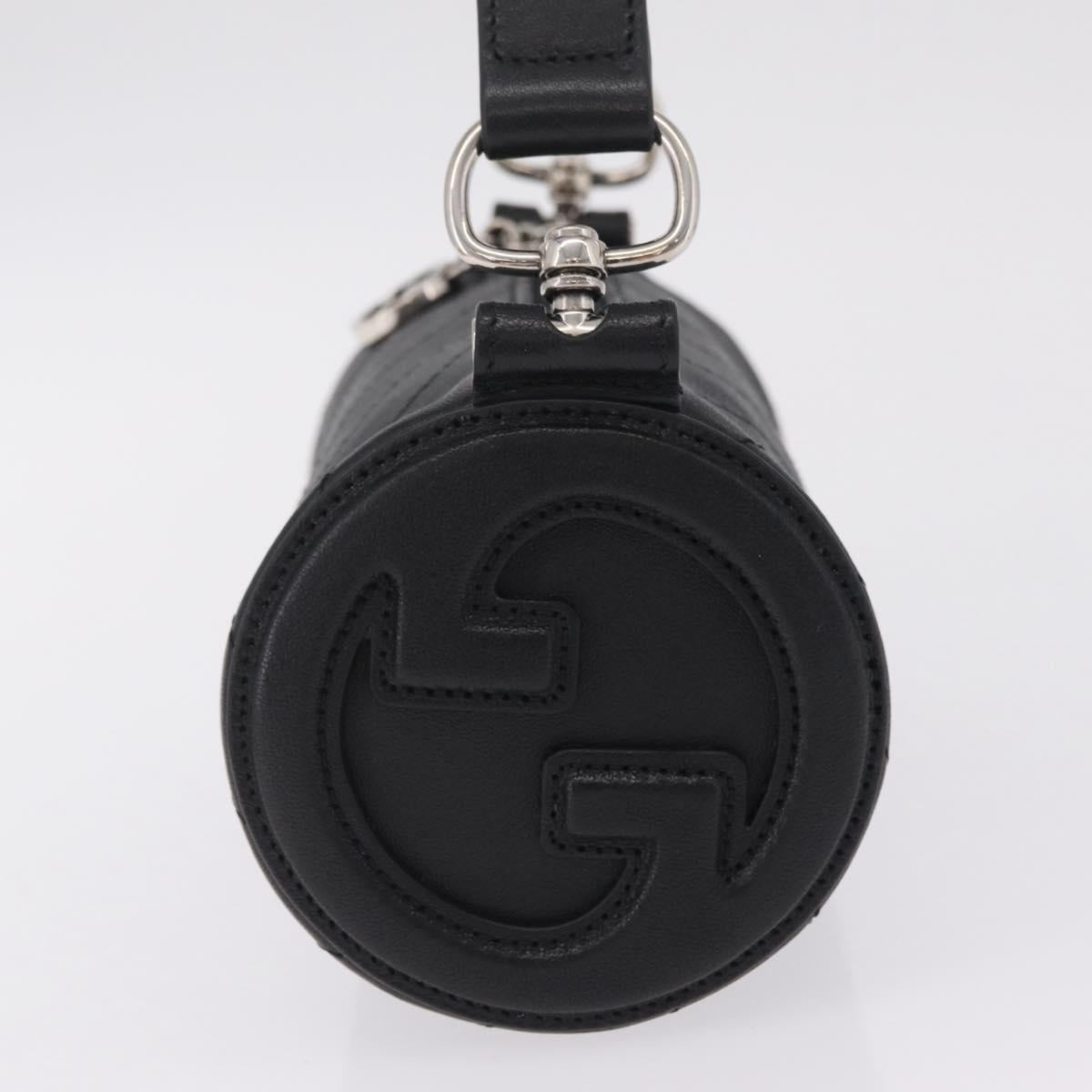 GUCCI Blondy Shoulder Bag Leather Black Silver 700170 Auth 210996V