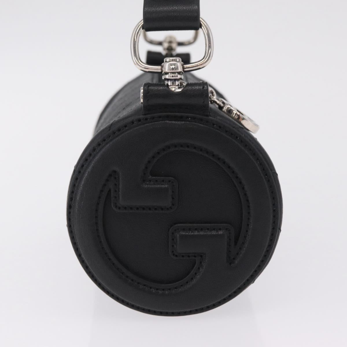 GUCCI Blondy Shoulder Bag Leather Black Silver 700170 Auth 210996V