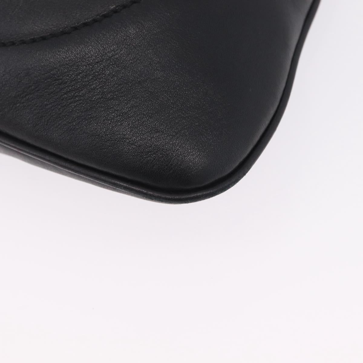 GUCCI Sherry Line Jackie Shoulder Bag Leather Black Gold 153029 Auth 210998V