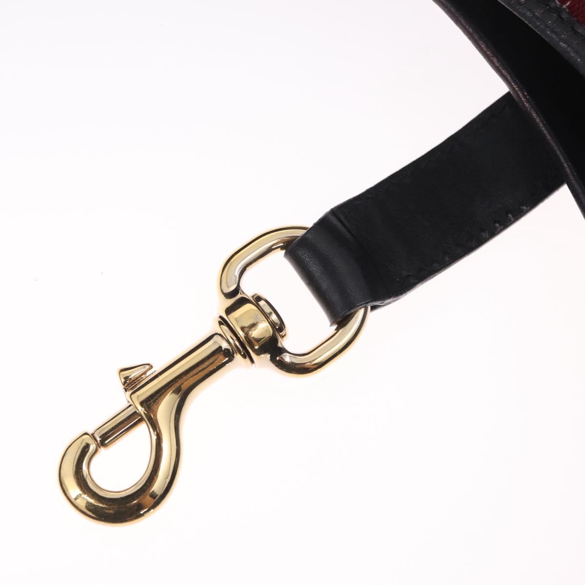 GUCCI Sherry Line Jackie Shoulder Bag Leather Black Gold 153029 Auth 210998V