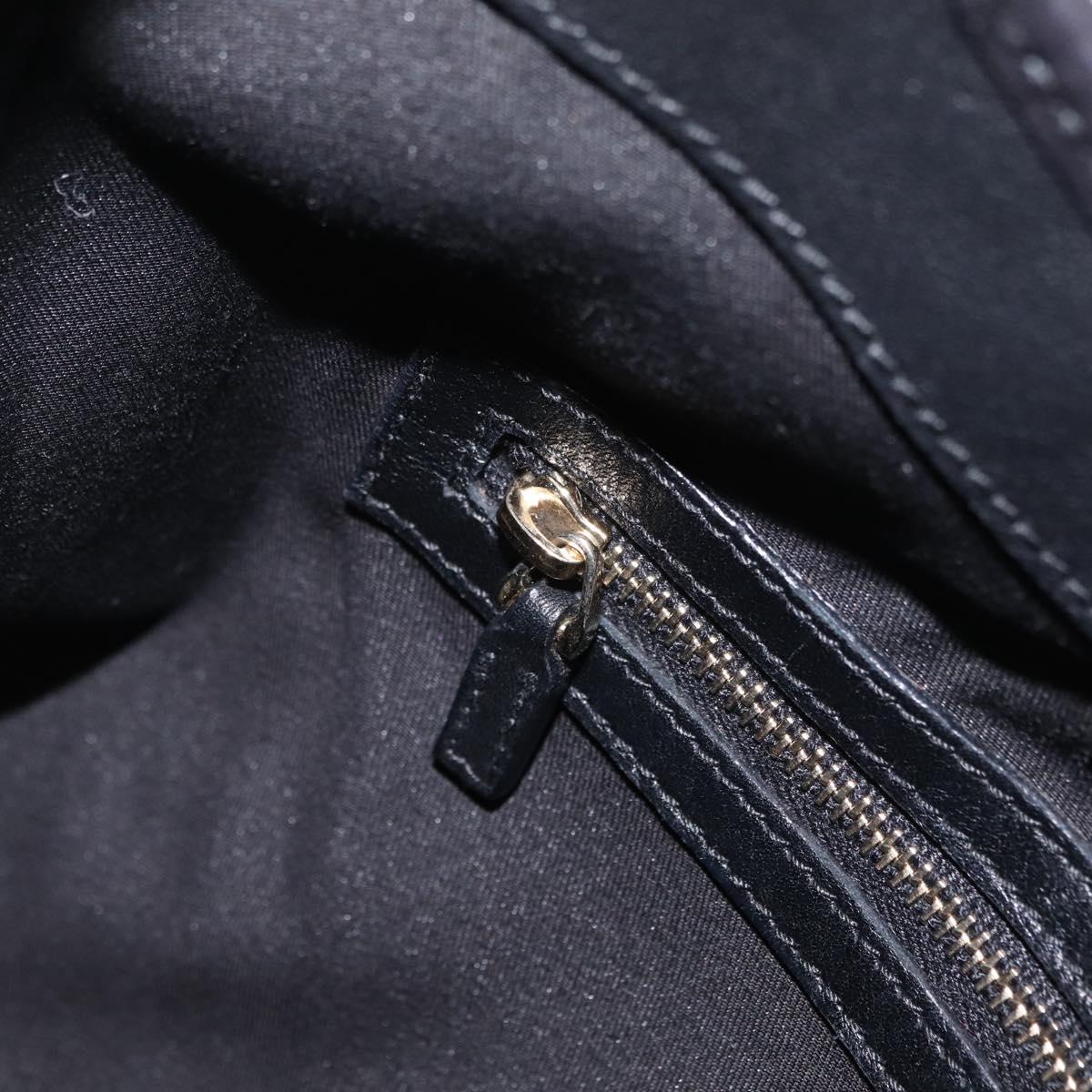 GUCCI Sherry Line Jackie Shoulder Bag Leather Black Gold 153029 Auth 210998V