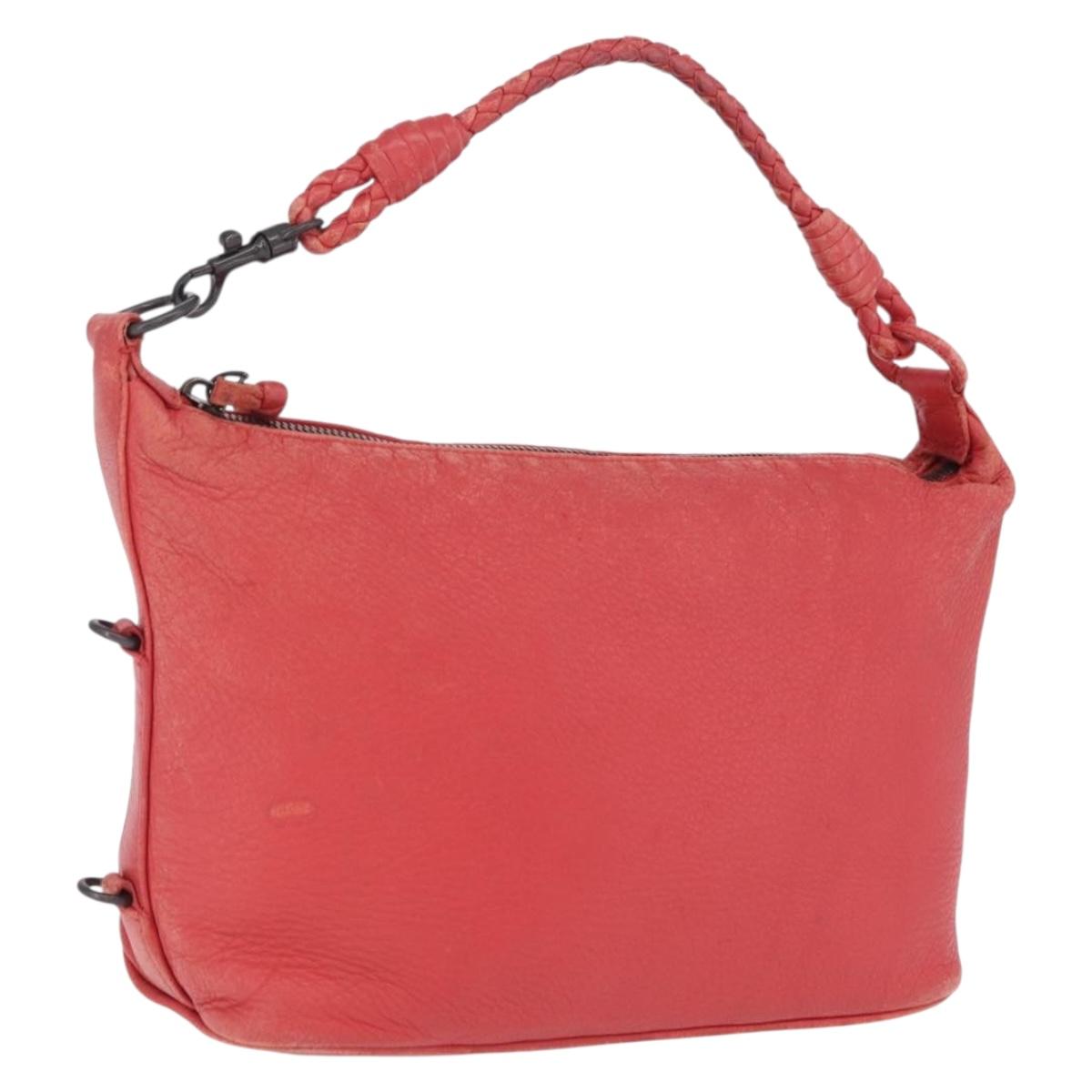 Bottega Veneta Shoulder Bag Leather Red 114088 Auth 210999