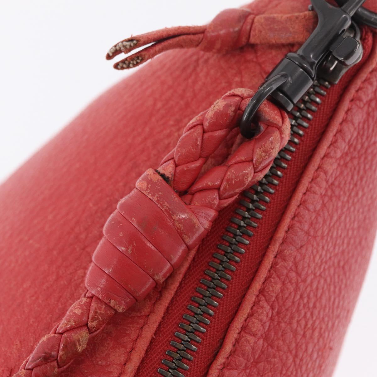 Bottega Veneta Shoulder Bag Leather Red 114088 Auth 210999