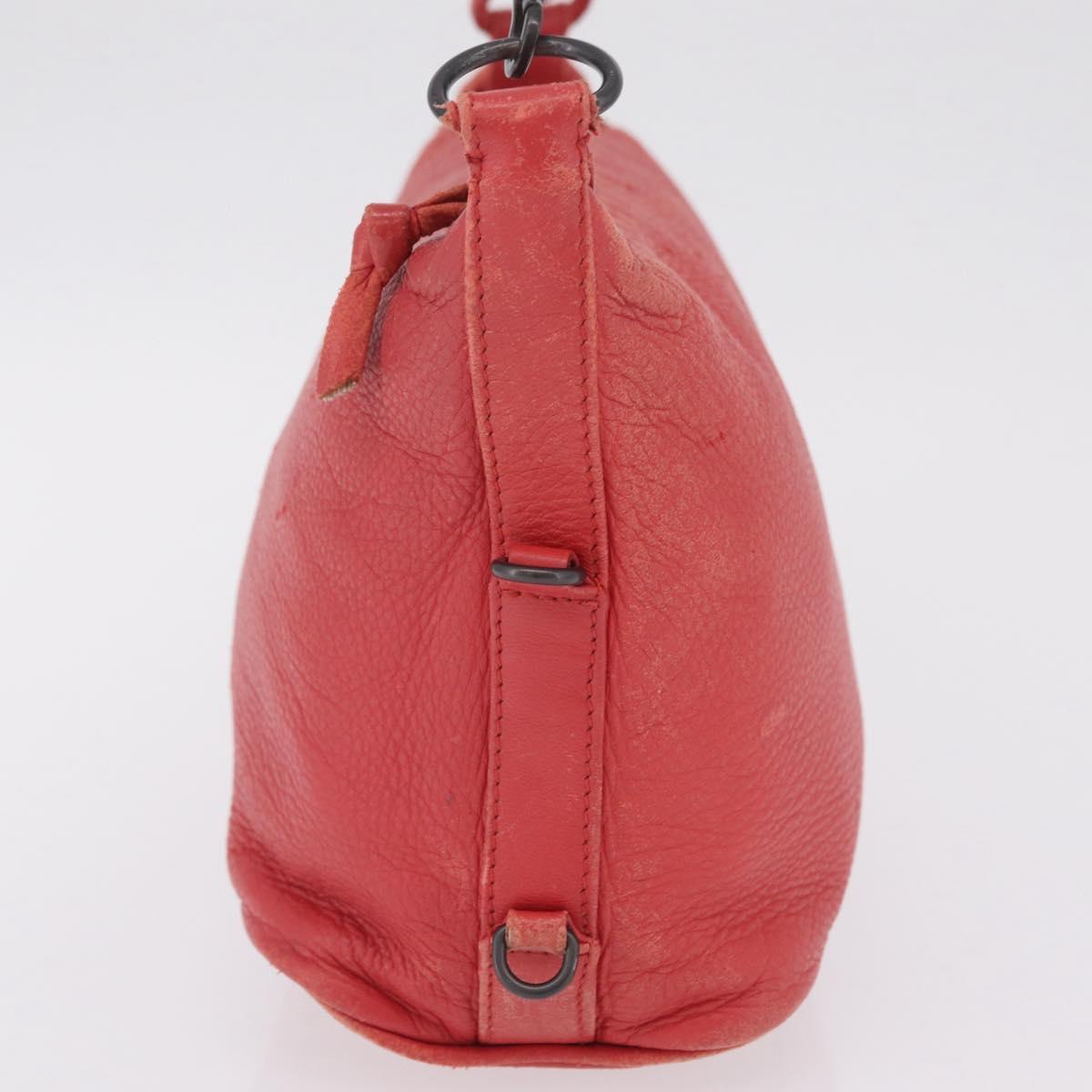 Bottega Veneta Shoulder Bag Leather Red 114088 Auth 210999