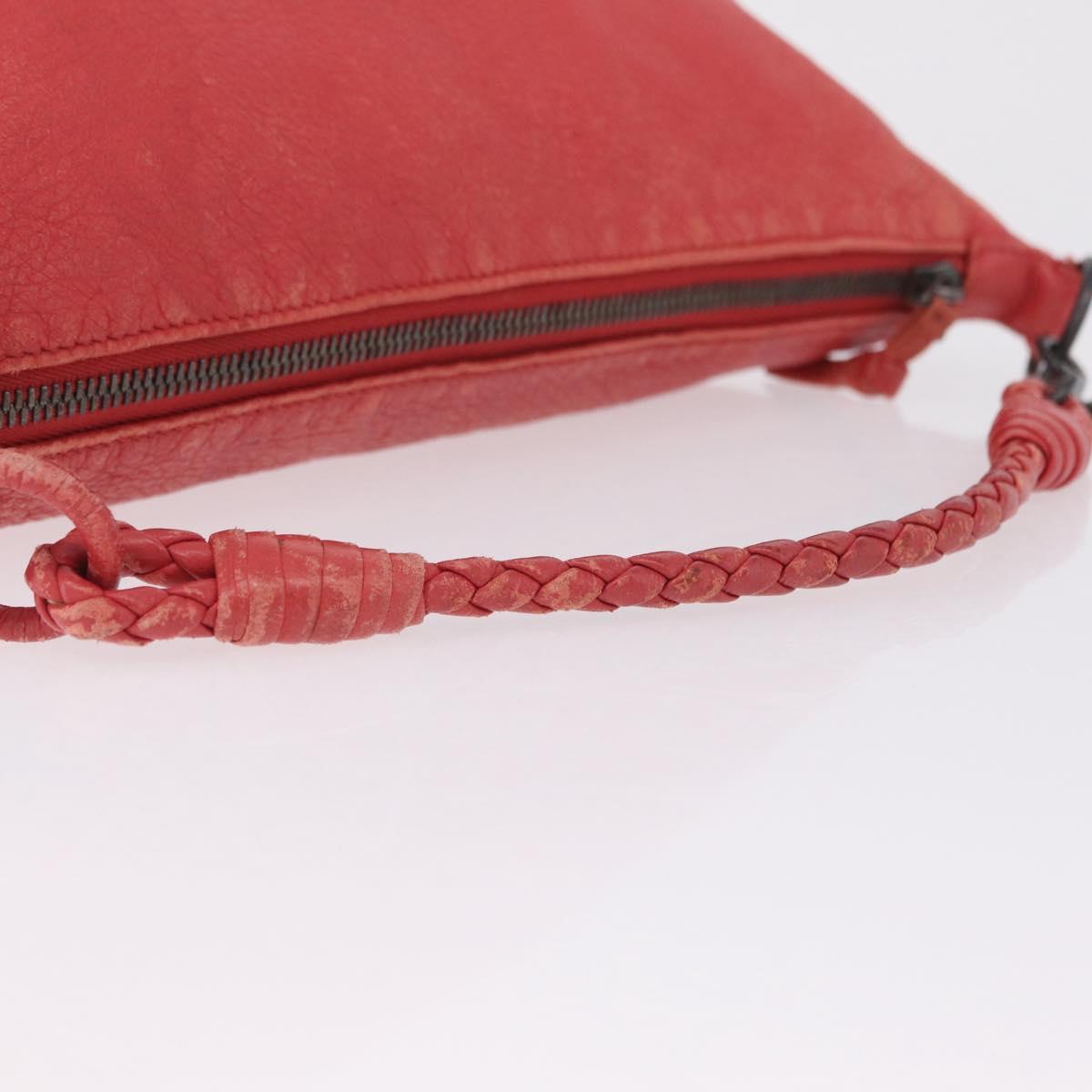 Bottega Veneta Shoulder Bag Leather Red 114088 Auth 210999