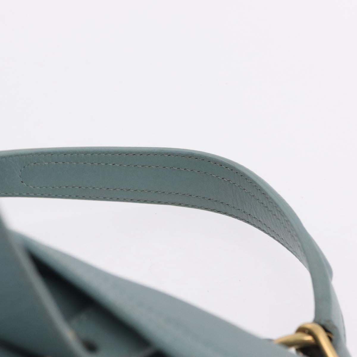 Saint Laurent Muse To Hand Bag Leather 2way Light Blue Gold 283731 Auth 211010V