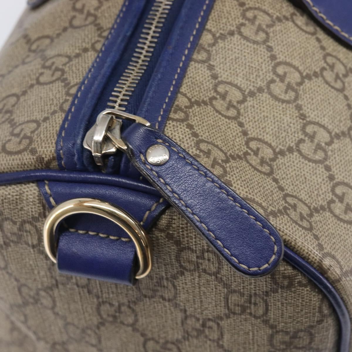 GUCCI GG Supreme Boston Bag PVC Beige Gold Tone 195451 Auth 211011A