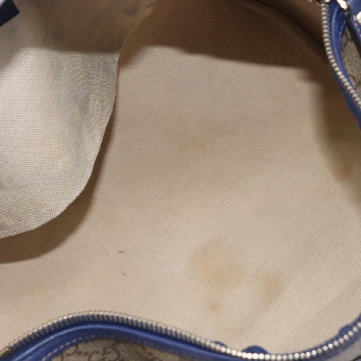 GUCCI GG Supreme Boston Bag PVC Beige Gold Tone 195451 Auth 211011A