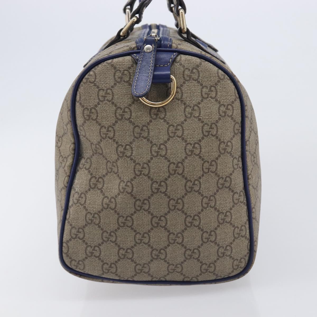 GUCCI GG Supreme Boston Bag PVC Beige Gold Tone 195451 Auth 211011A