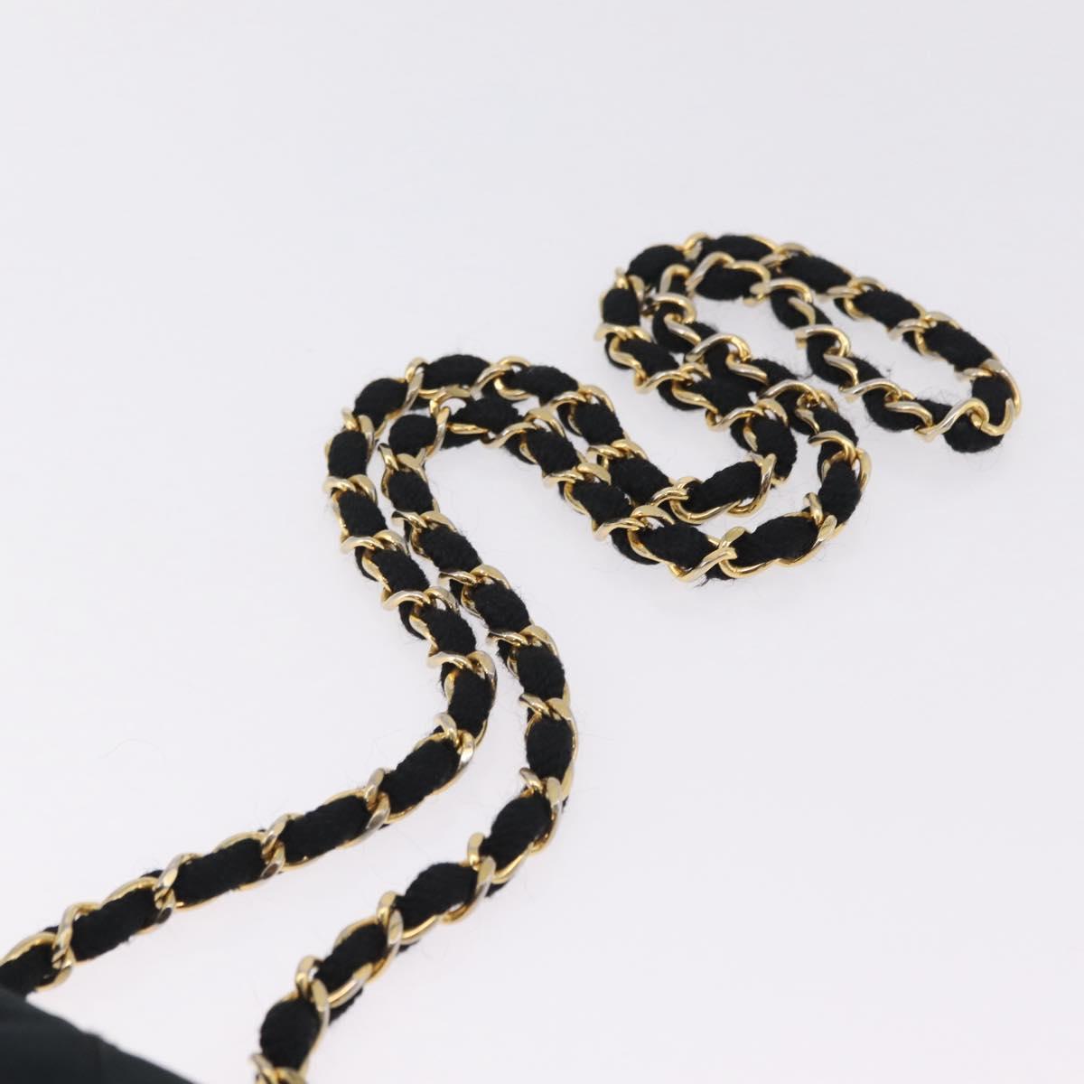 CHANEL Matelasse Chain Shoulder Bag Lamb Skin Navy Gold Tone CC Auth 211015A