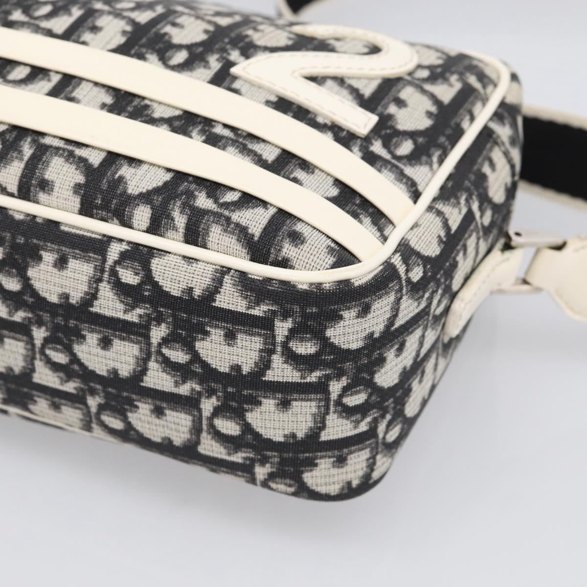 Christian Dior Trotter Canvas Shoulder Bag Black Silver Auth 211016