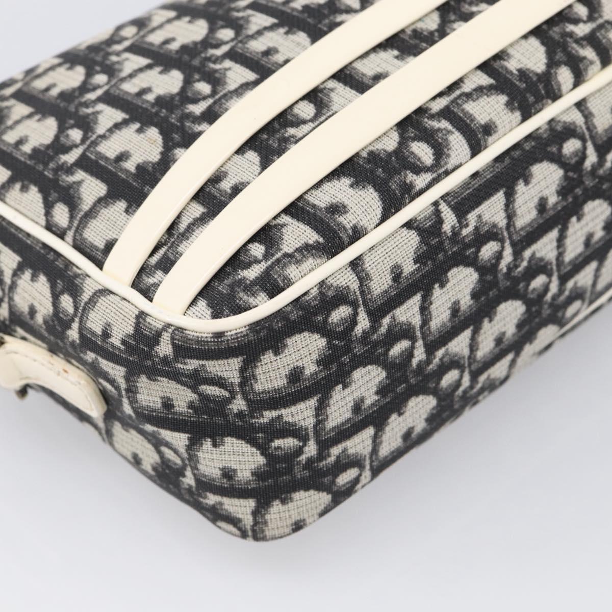 Christian Dior Trotter Canvas Shoulder Bag Black Silver Auth 211016