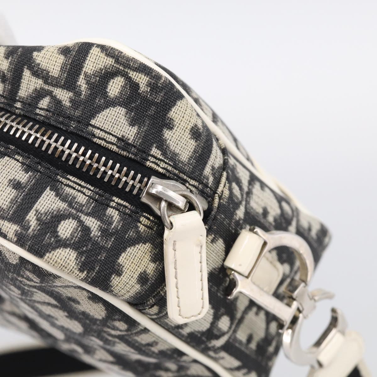 Christian Dior Trotter Canvas Shoulder Bag Black Silver Auth 211016