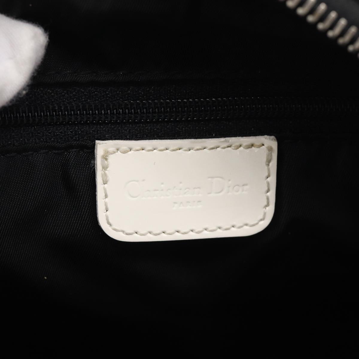 Christian Dior Trotter Canvas Shoulder Bag Black Silver Auth 211016