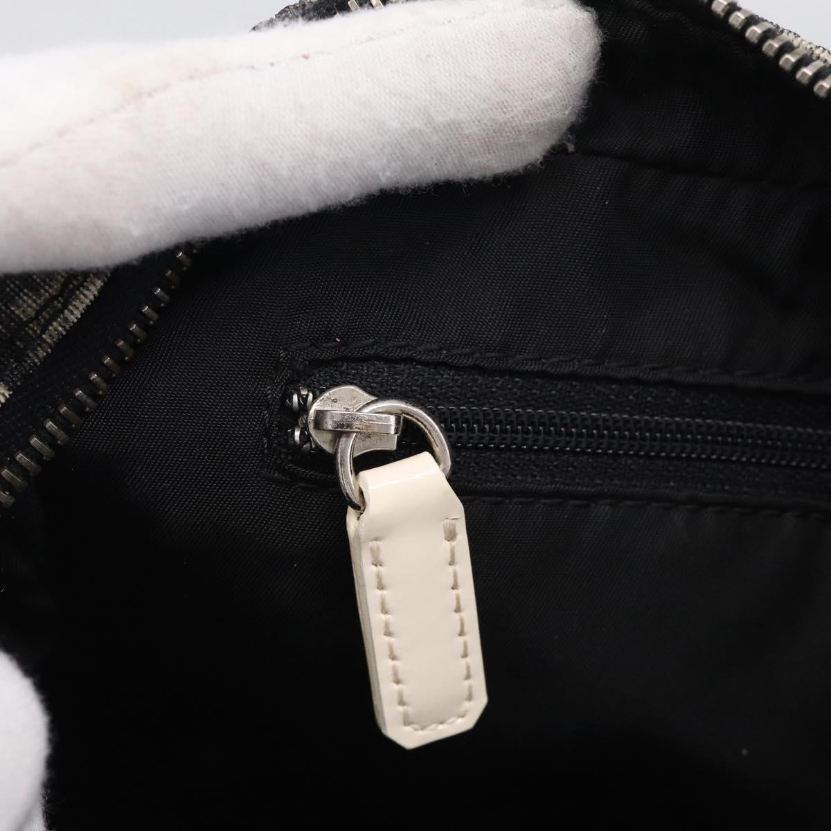 Christian Dior Trotter Canvas Shoulder Bag Black Silver Auth 211016