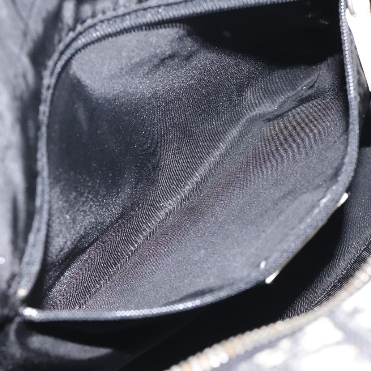 Christian Dior Trotter Canvas Shoulder Bag Black Silver Auth 211016