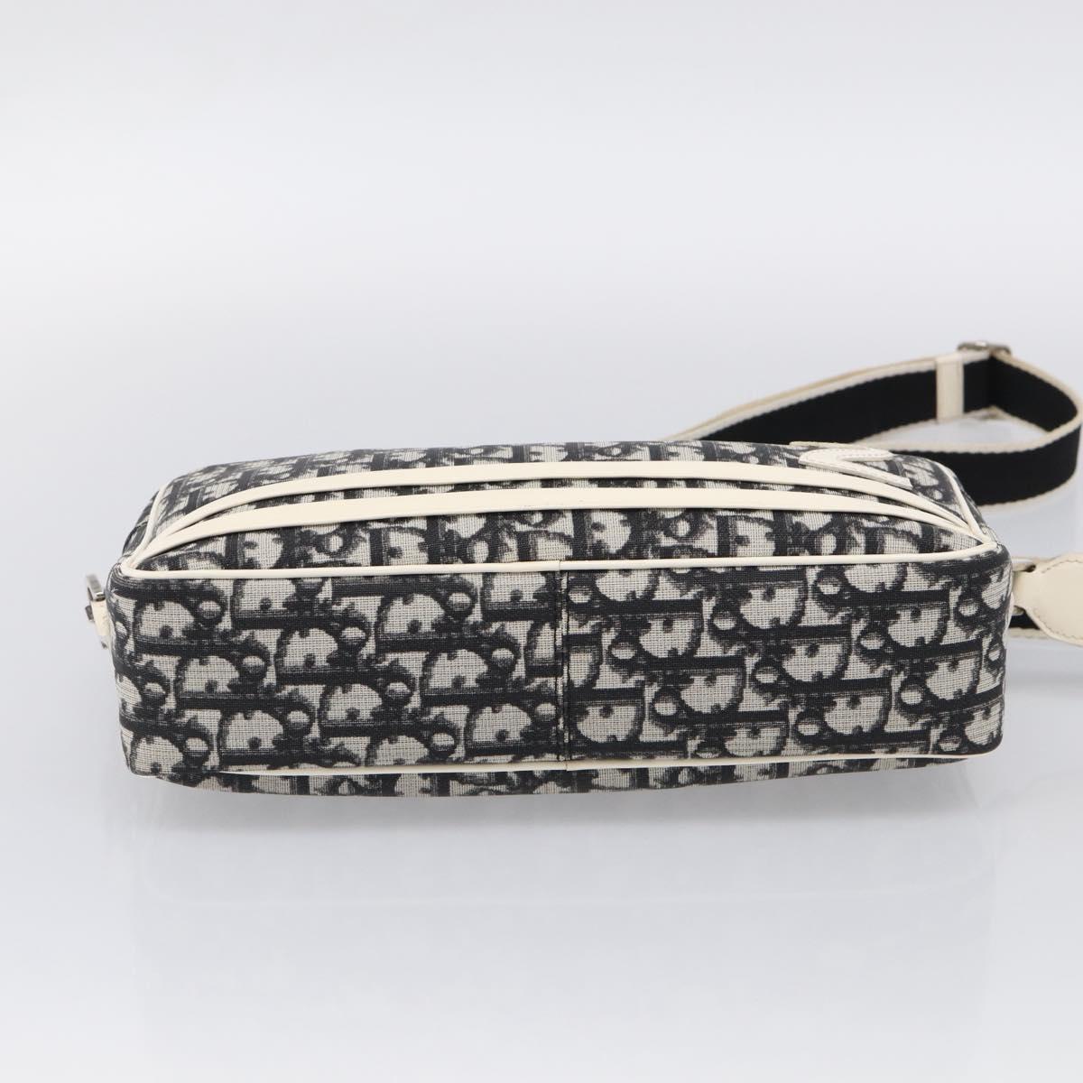 Christian Dior Trotter Canvas Shoulder Bag Black Silver Auth 211016