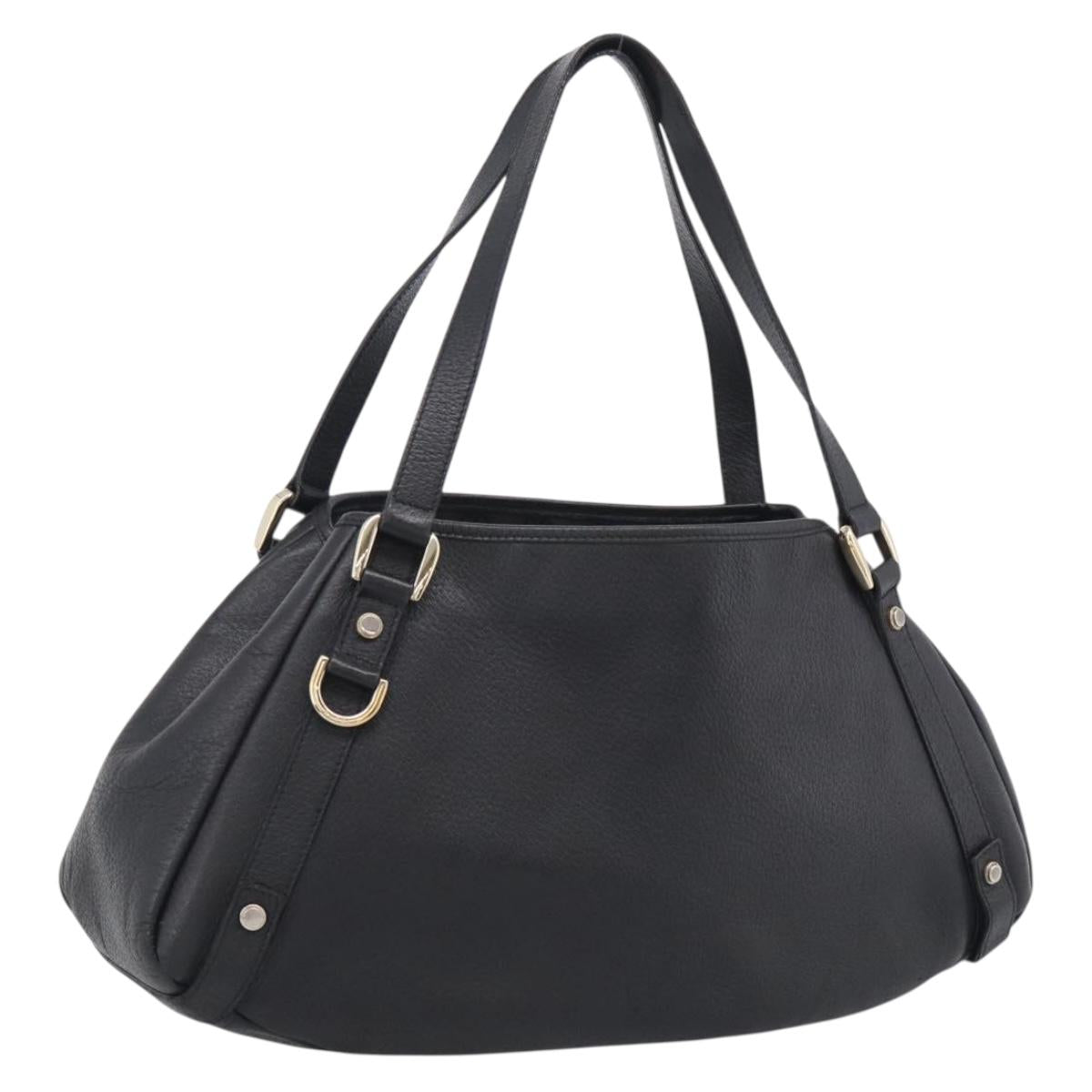GUCCI Abbey Tote Bag Leather Black Gold 130736 Auth 211019V