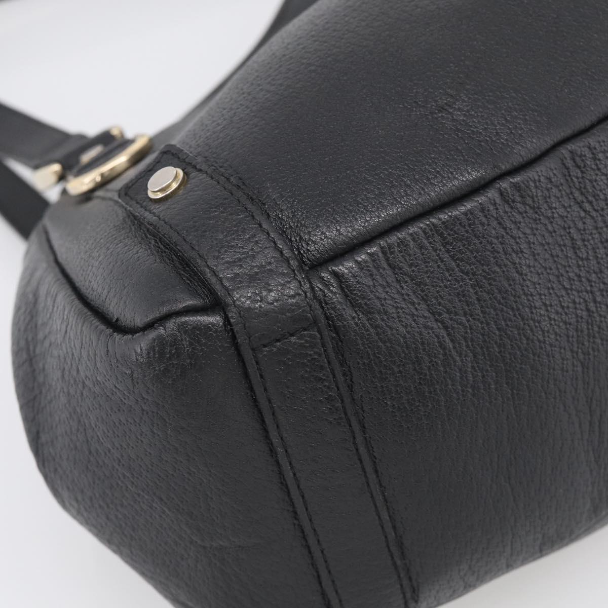 GUCCI Abbey Tote Bag Leather Black Gold 130736 Auth 211019V