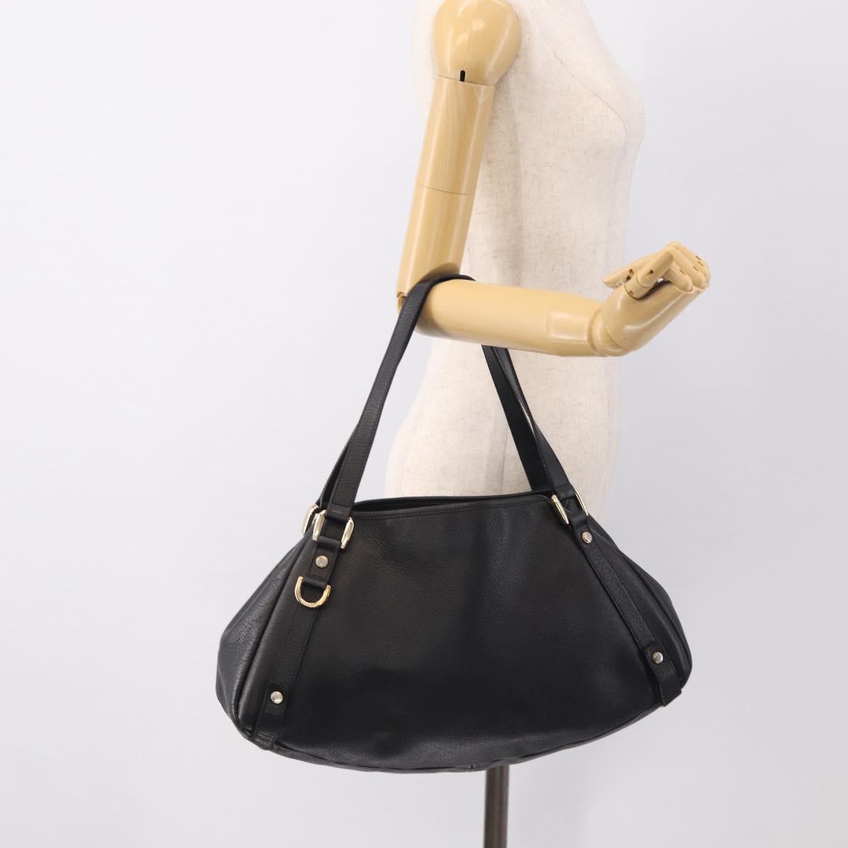 GUCCI Abbey Tote Bag Leather Black Gold 130736 Auth 211019V
