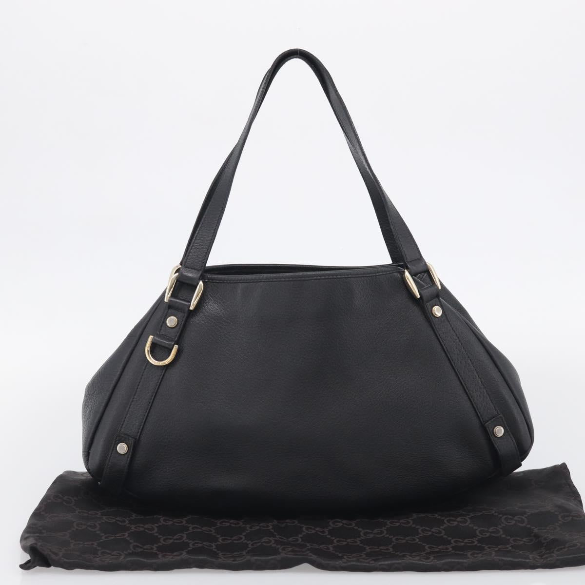 GUCCI Abbey Tote Bag Leather Black Gold 130736 Auth 211019V