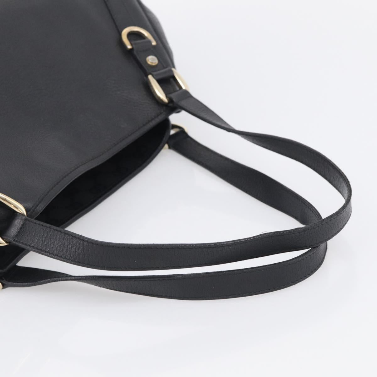 GUCCI Abbey Tote Bag Leather Black Gold 130736 Auth 211019V