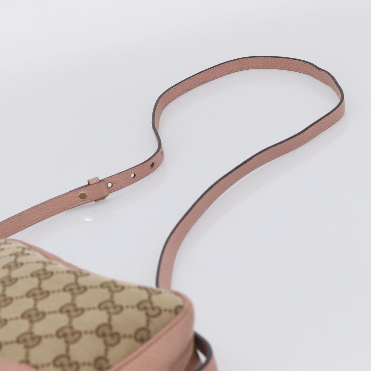 GUCCI GG Canvas Shoulder Bag Beige Gold 449413 Auth 211020V