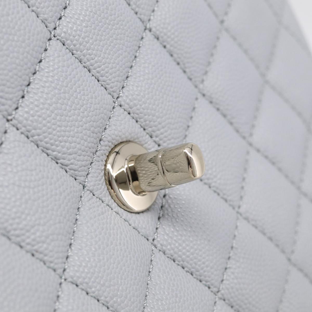 CHANEL Matelasse Coco Handle 24 XS Chain Shoulder Bag Caviar Skin Auth 211026SAM