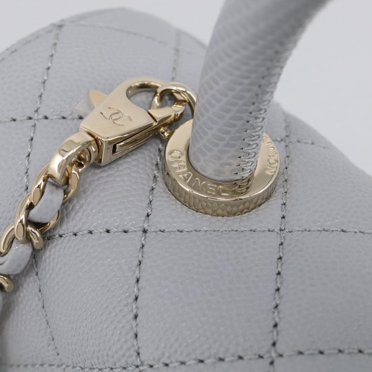 CHANEL Matelasse Coco Handle 24 XS Chain Shoulder Bag Caviar Skin Auth 211026SAM