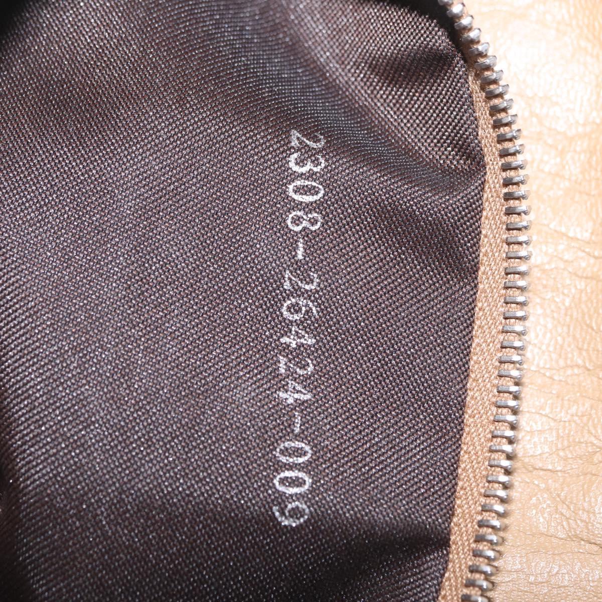 FENDI Zucca Canvas Mamma Baguette Shoulder Bag Wool Beige Silver Auth 211029V