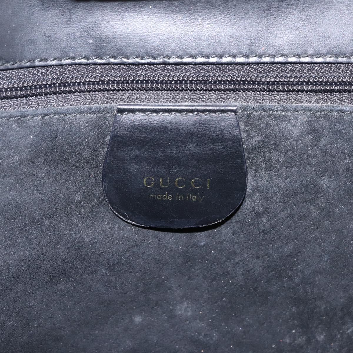 GUCCI Shoulder Bag Suede Black Gold Tone 001 1364 1863 Auth 211030