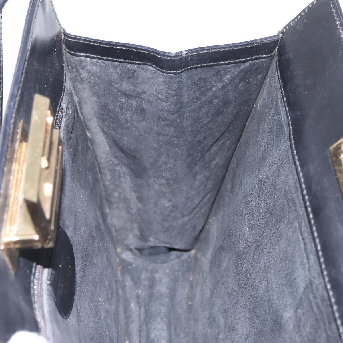 GUCCI Shoulder Bag Suede Black Gold Tone 001 1364 1863 Auth 211030