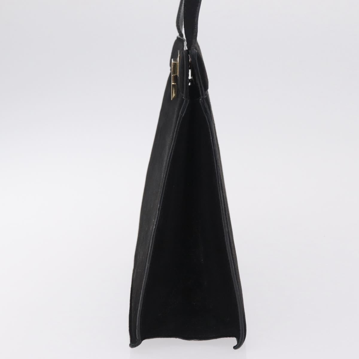 GUCCI Shoulder Bag Suede Black Gold Tone 001 1364 1863 Auth 211030