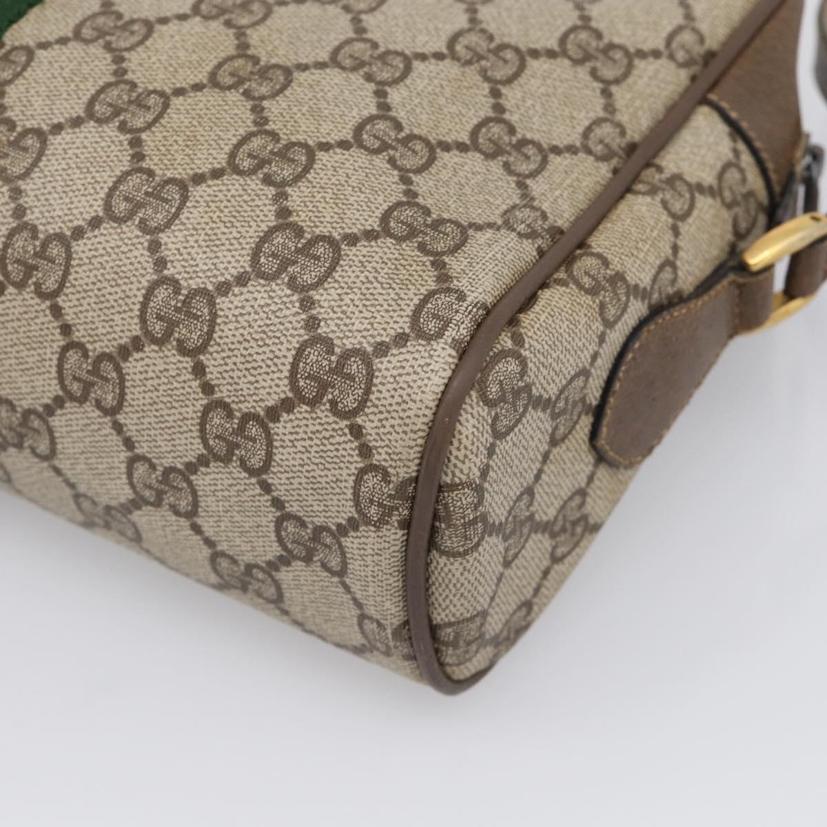 GUCCI GG Supreme Web Sherry Line Shoulder Bag PVC Beige 68 02 005 Auth 211033