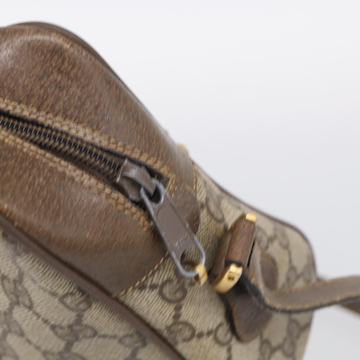 GUCCI GG Supreme Web Sherry Line Shoulder Bag PVC Beige 68 02 005 Auth 211033