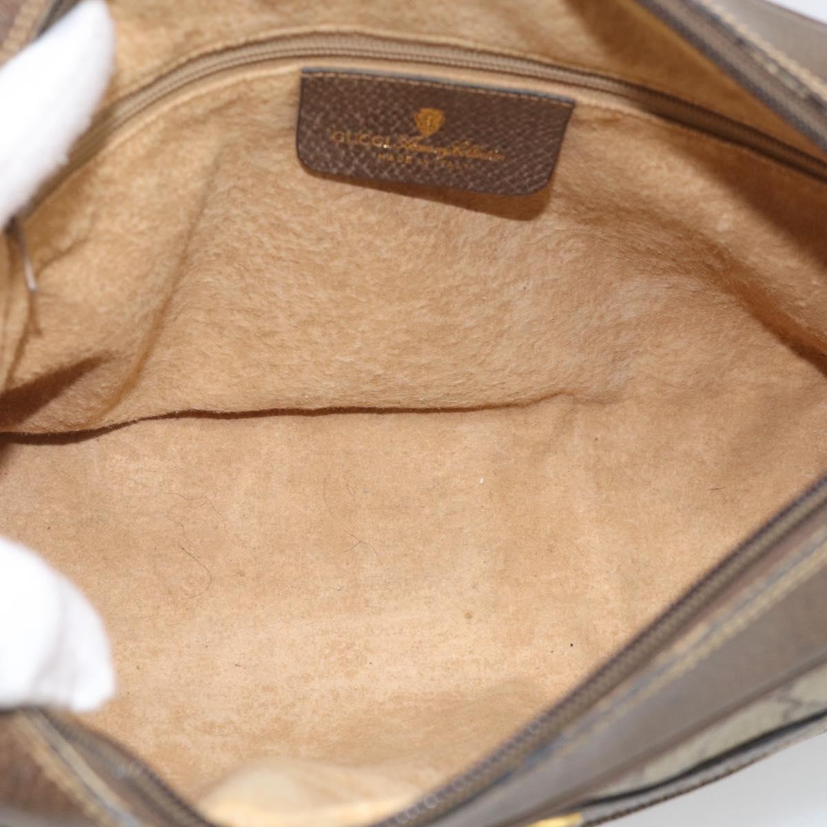 GUCCI GG Supreme Web Sherry Line Shoulder Bag PVC Beige 68 02 005 Auth 211033