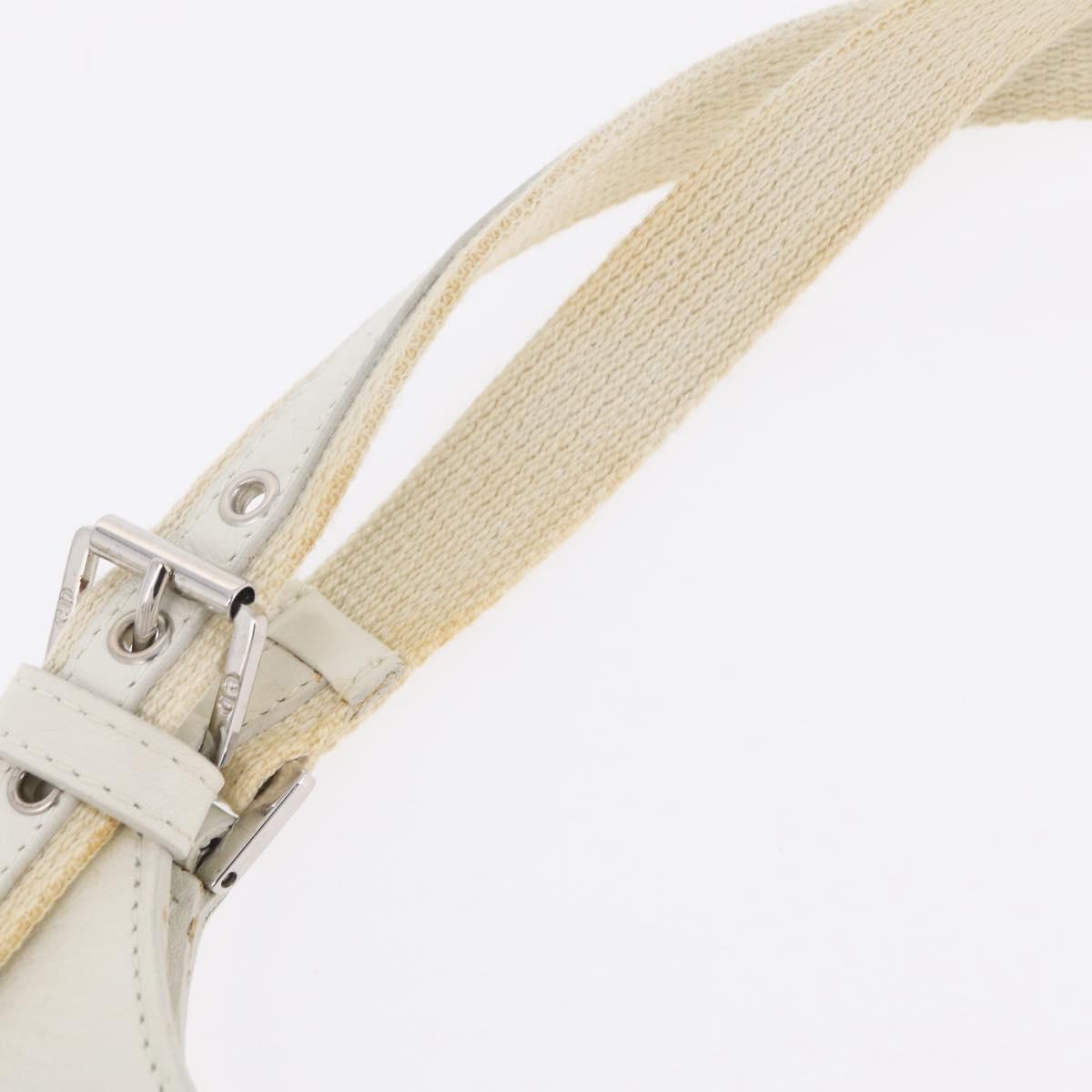 Christian Dior Trotter Canvas Tote Bag Beige Silver Auth 211034V