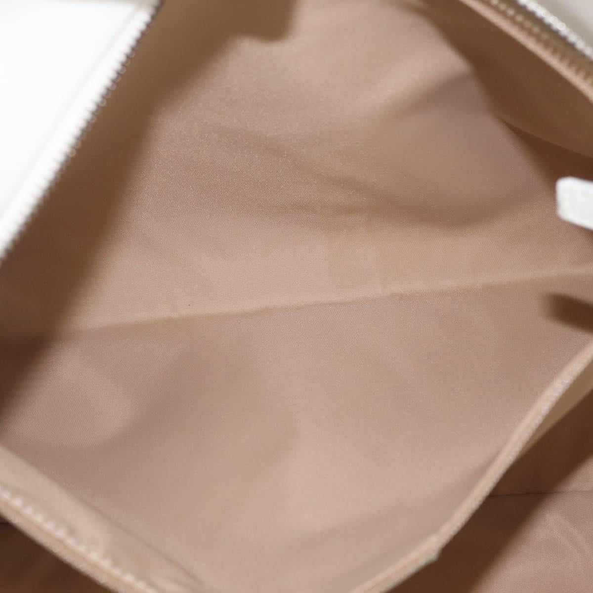 Christian Dior Trotter Canvas Tote Bag Beige Silver Auth 211034V