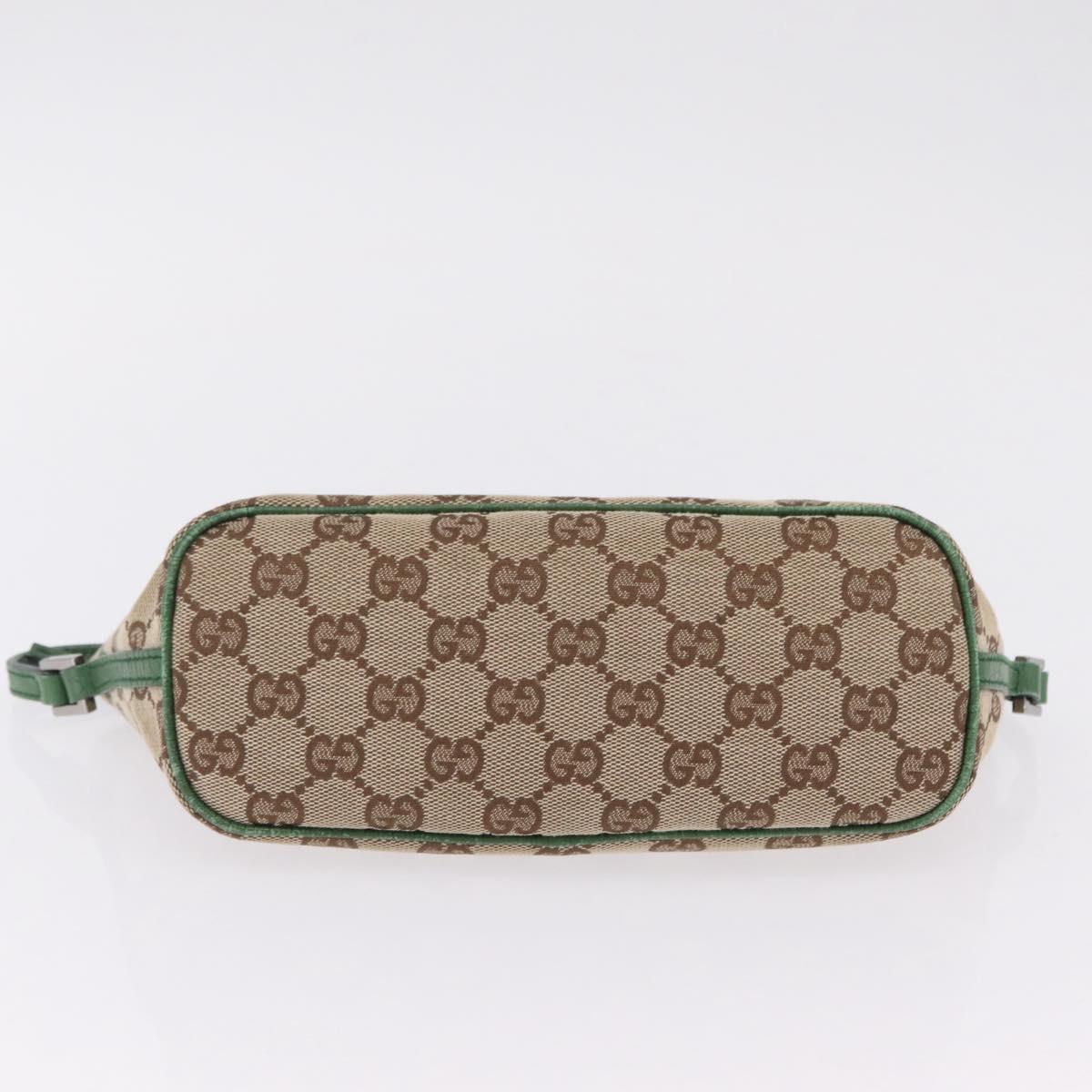 GUCCI GG Canvas Accessory Pouch Beige Silver 07198 Auth 211042V
