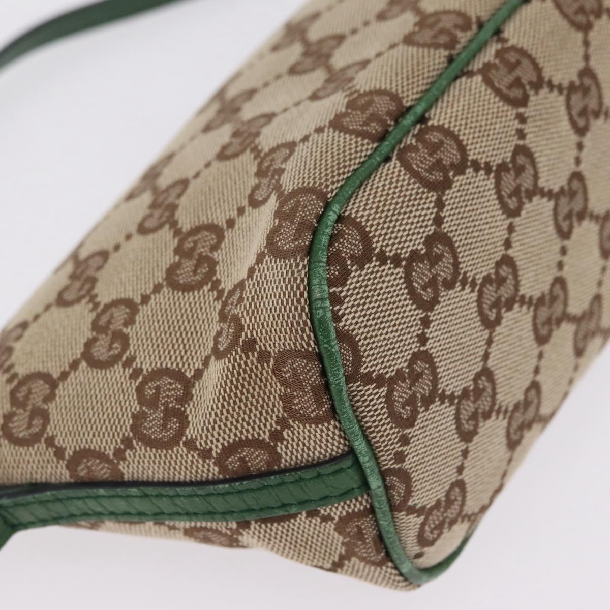 GUCCI GG Canvas Accessory Pouch Beige Silver 07198 Auth 211042V