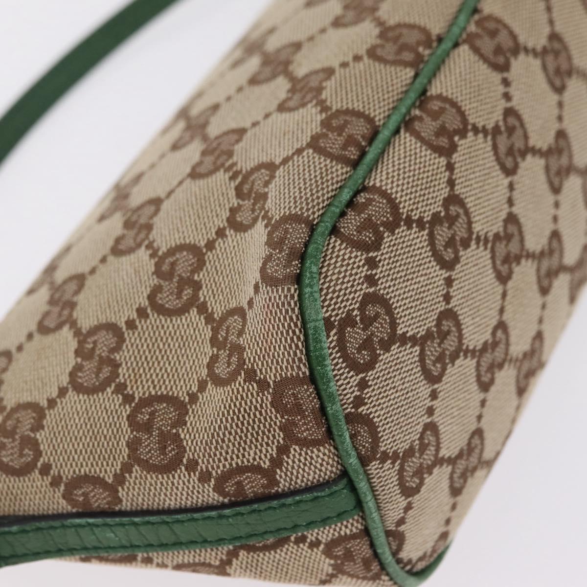 GUCCI GG Canvas Accessory Pouch Beige Silver 07198 Auth 211042V