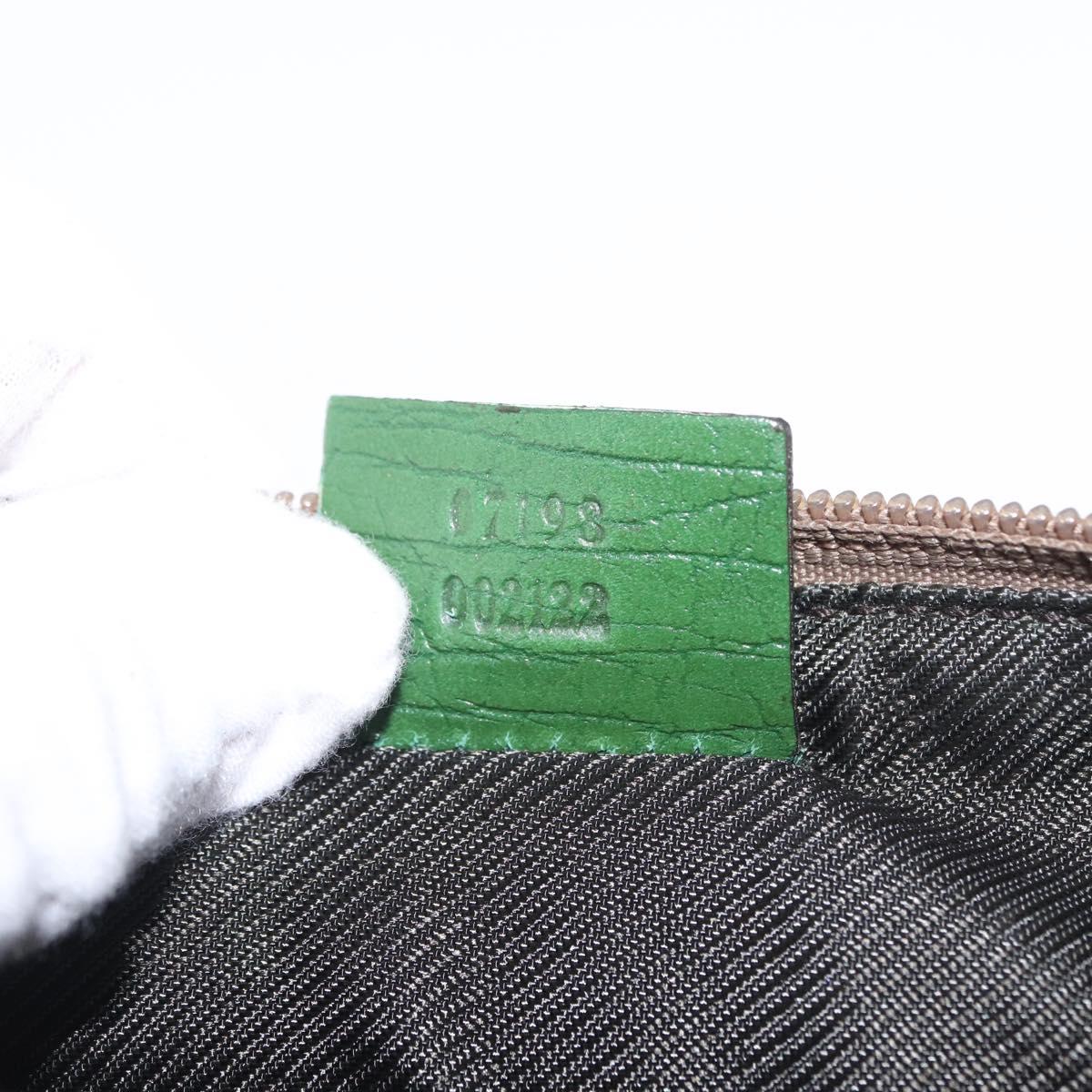 GUCCI GG Canvas Accessory Pouch Beige Silver 07198 Auth 211042V