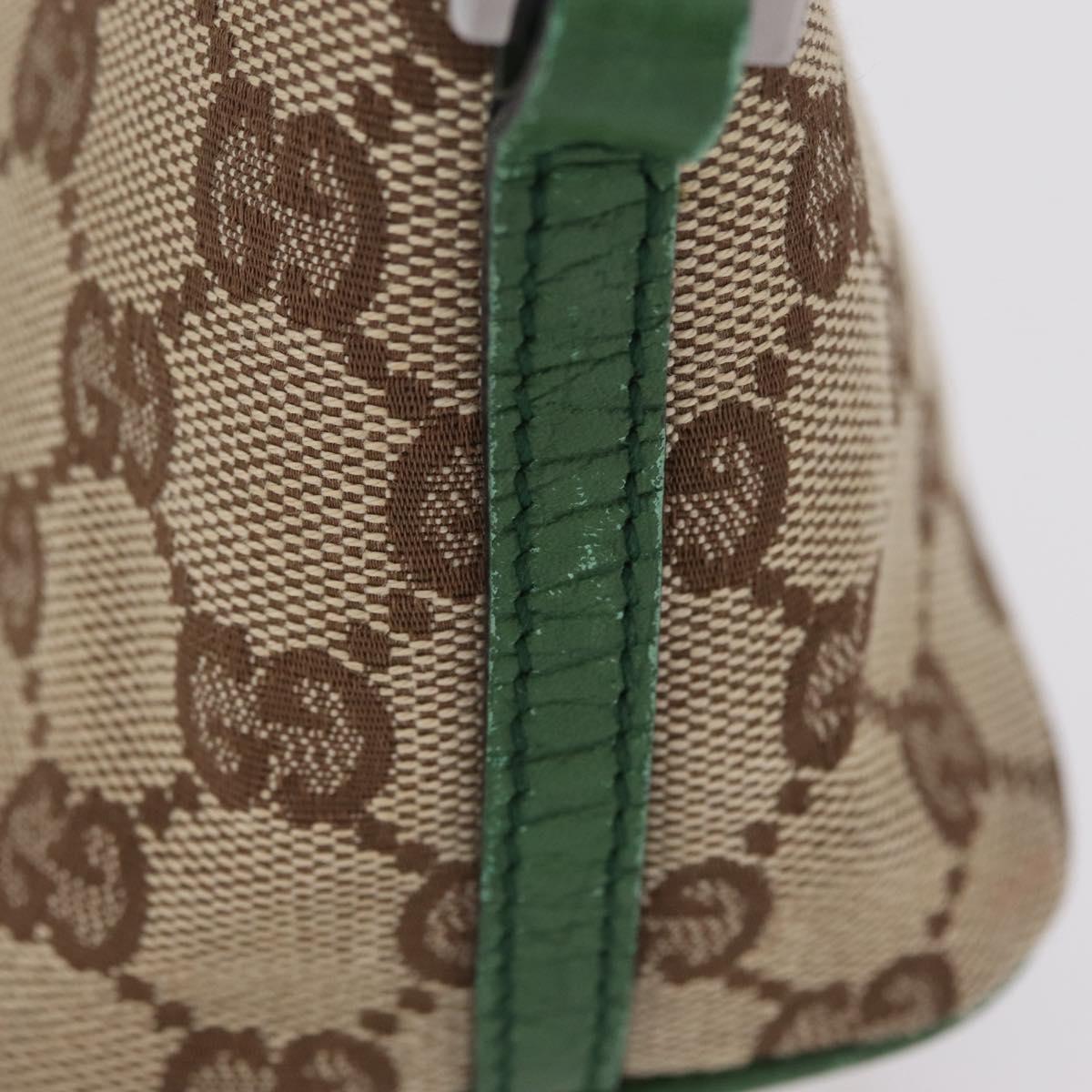 GUCCI GG Canvas Accessory Pouch Beige Silver 07198 Auth 211042V