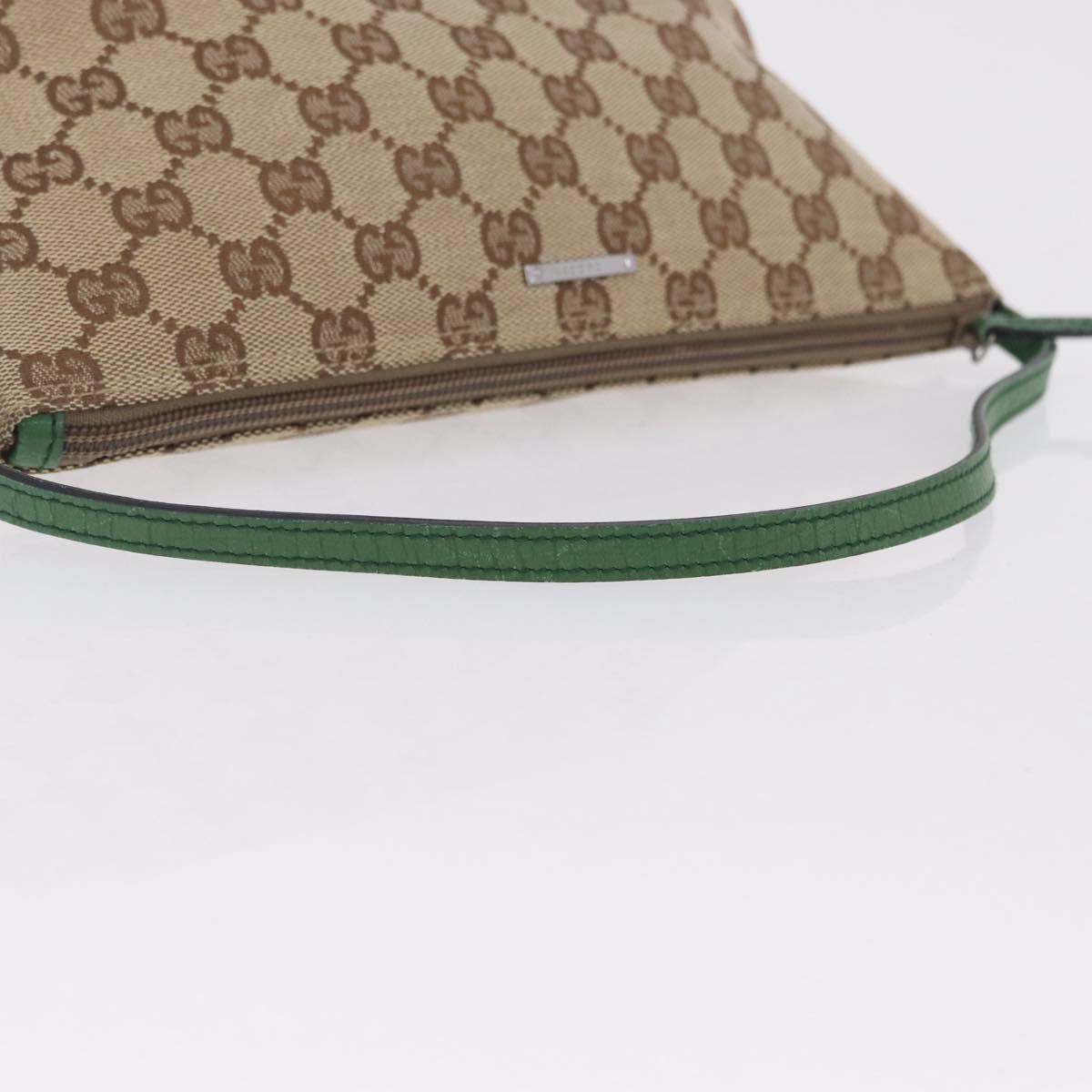 GUCCI GG Canvas Accessory Pouch Beige Silver 07198 Auth 211042V