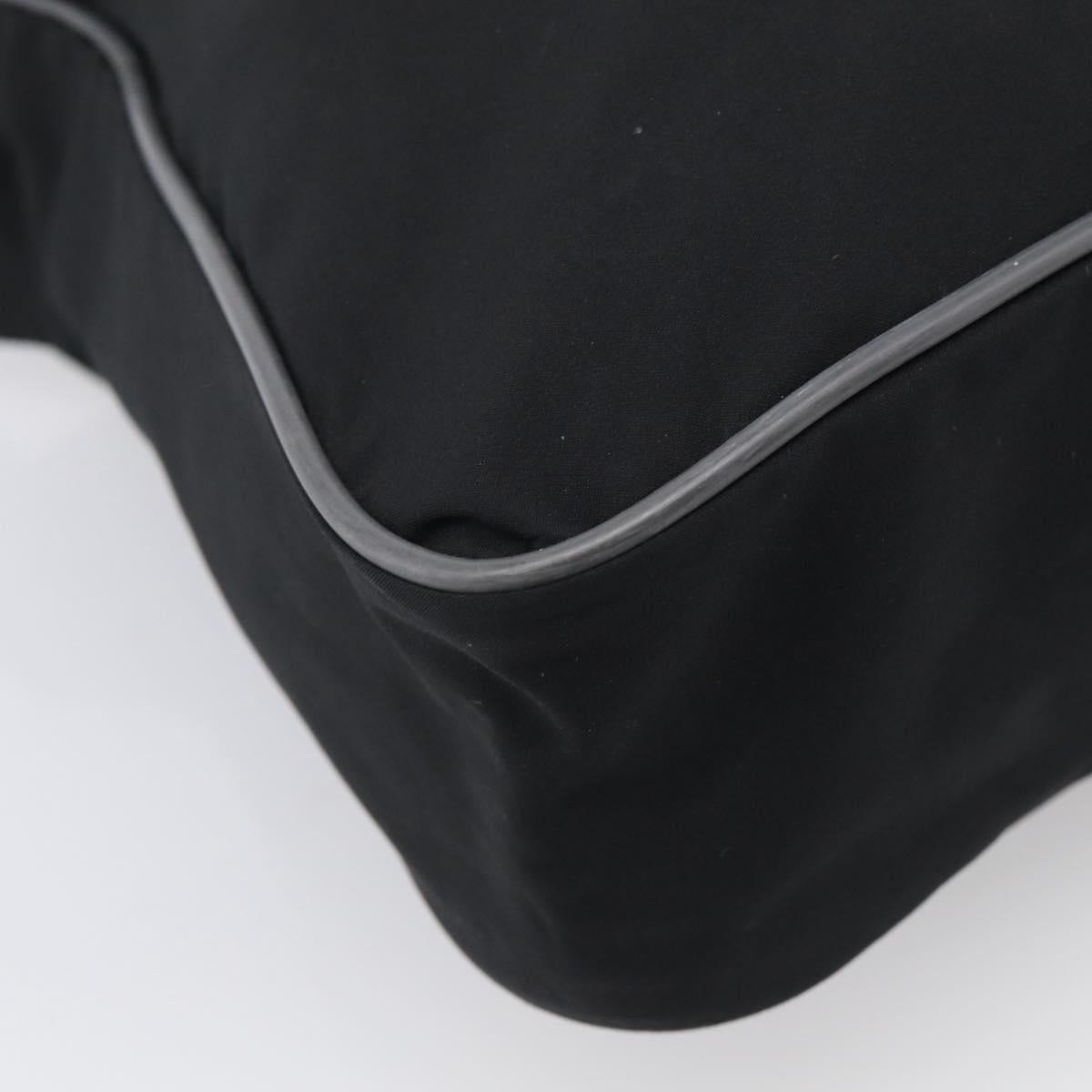PRADA Shoulder Bag Nylon Black Silver Auth 211044A