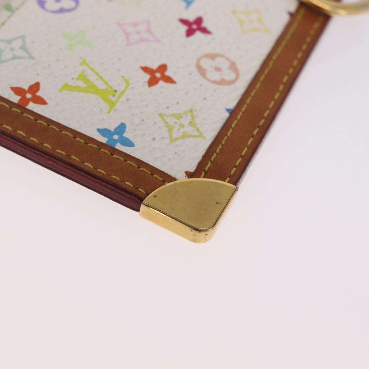 LOUIS VUITTON Monogram Multicolor Pochette Cles Purse White M92655 Auth 211046